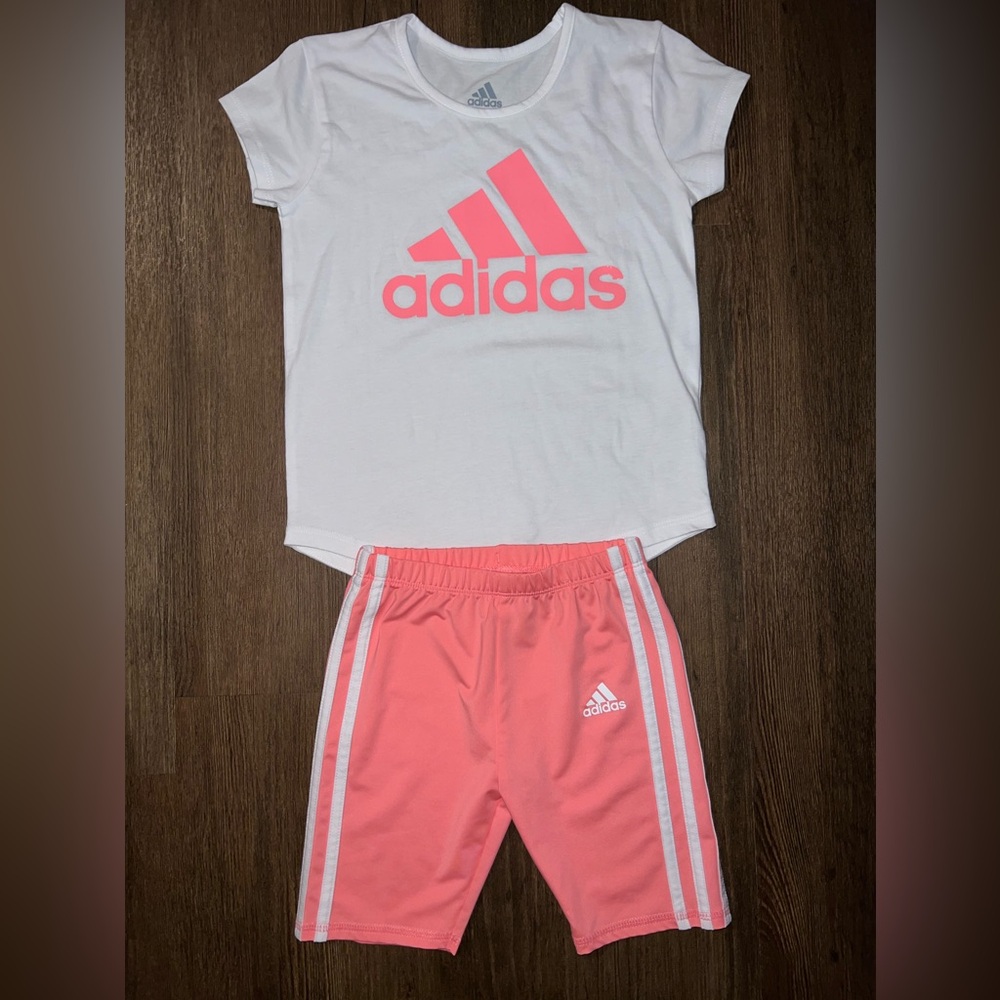Adidas Pink and White Kids Outfit